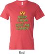 Mens Halloween Shirt Give Me Candy Tri Blend V-neck Tee T-Shirt