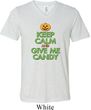Mens Halloween Shirt Give Me Candy Tri Blend V-neck Tee T-Shirt