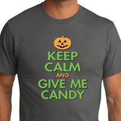 Mens Halloween Shirt Keep Calm and Give Me Candy Organic Tee T-Shirt