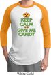 Mens Halloween Shirt Keep Calm and Give Me Candy Raglan Tee T-Shirt