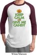 Mens Halloween Shirt Keep Calm and Give Me Candy Raglan Tee T-Shirt