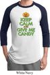 Mens Halloween Shirt Keep Calm and Give Me Candy Raglan Tee T-Shirt