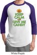 Mens Halloween Shirt Keep Calm and Give Me Candy Raglan Tee T-Shirt