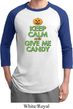 Mens Halloween Shirt Keep Calm and Give Me Candy Raglan Tee T-Shirt