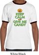 Mens Halloween Shirt Keep Calm and Give Me Candy Ringer Tee T-Shirt