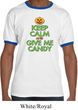 Mens Halloween Shirt Keep Calm and Give Me Candy Ringer Tee T-Shirt