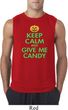 Mens Halloween Shirt Keep Calm and Give Me Candy Sleeveless Tee