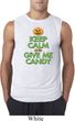 Mens Halloween Shirt Keep Calm and Give Me Candy Sleeveless Tee
