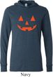 Mens Halloween Shirt Orange Jack O Lantern Lightweight Hoodie Tee