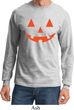 Mens Halloween Shirt Orange Jack O Lantern Long Sleeve Tee T-Shirt