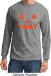 Mens Halloween Shirt Orange Jack O Lantern Long Sleeve Tee T-Shirt