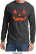 Mens Halloween Shirt Orange Jack O Lantern Long Sleeve Tee T-Shirt