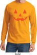 Mens Halloween Shirt Orange Jack O Lantern Long Sleeve Tee T-Shirt