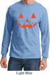 Mens Halloween Shirt Orange Jack O Lantern Long Sleeve Tee T-Shirt