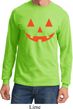 Mens Halloween Shirt Orange Jack O Lantern Long Sleeve Tee T-Shirt