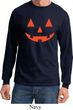 Mens Halloween Shirt Orange Jack O Lantern Long Sleeve Tee T-Shirt