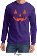 Mens Halloween Shirt Orange Jack O Lantern Long Sleeve Tee T-Shirt