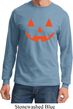 Mens Halloween Shirt Orange Jack O Lantern Long Sleeve Tee T-Shirt