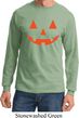 Mens Halloween Shirt Orange Jack O Lantern Long Sleeve Tee T-Shirt