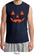 Mens Halloween Shirt Orange Jack O Lantern Muscle Tee T-Shirt