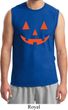Mens Halloween Shirt Orange Jack O Lantern Muscle Tee T-Shirt