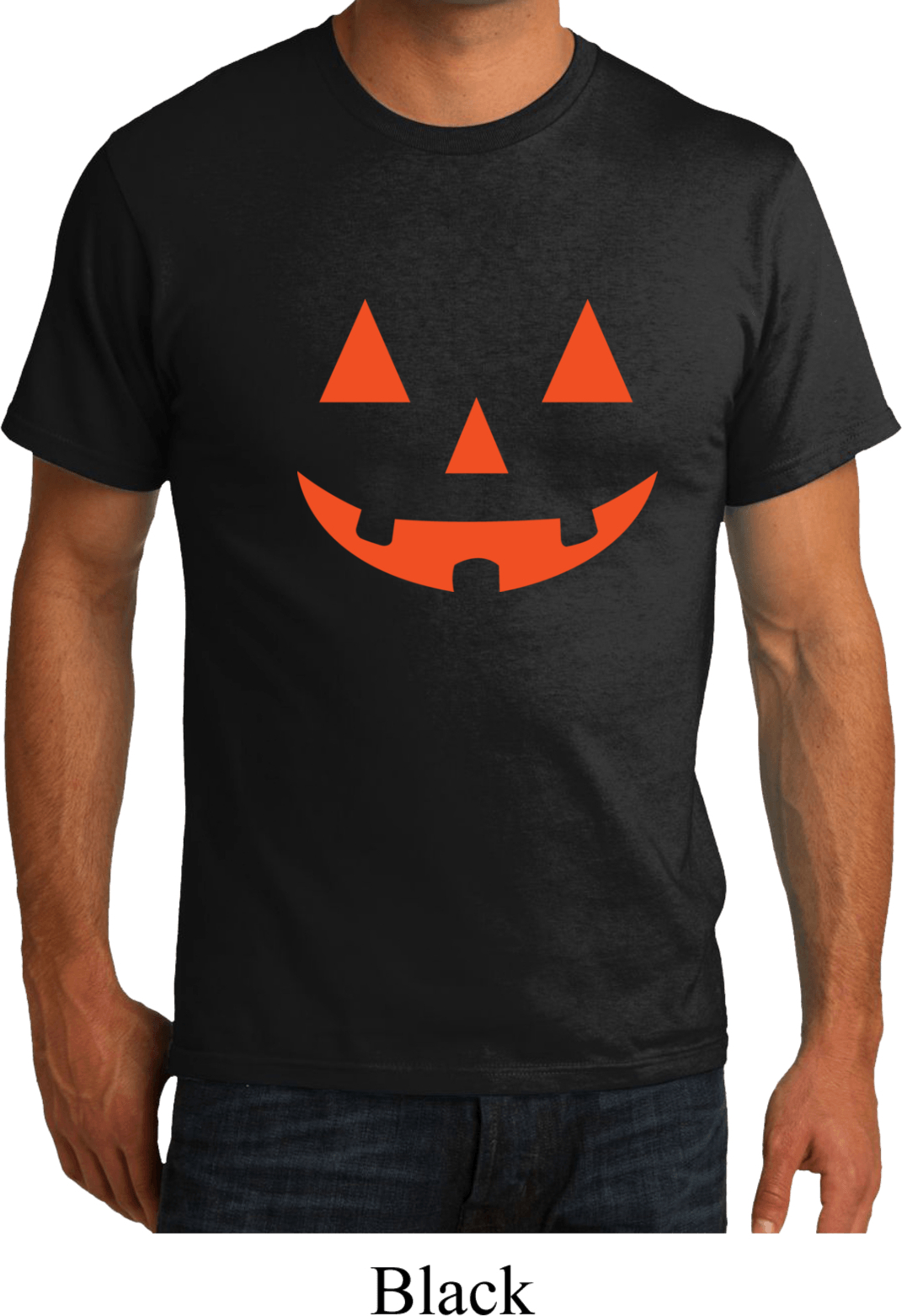 Mens Halloween Shirt Orange Jack O Lantern Organic Tee TShirt Orange