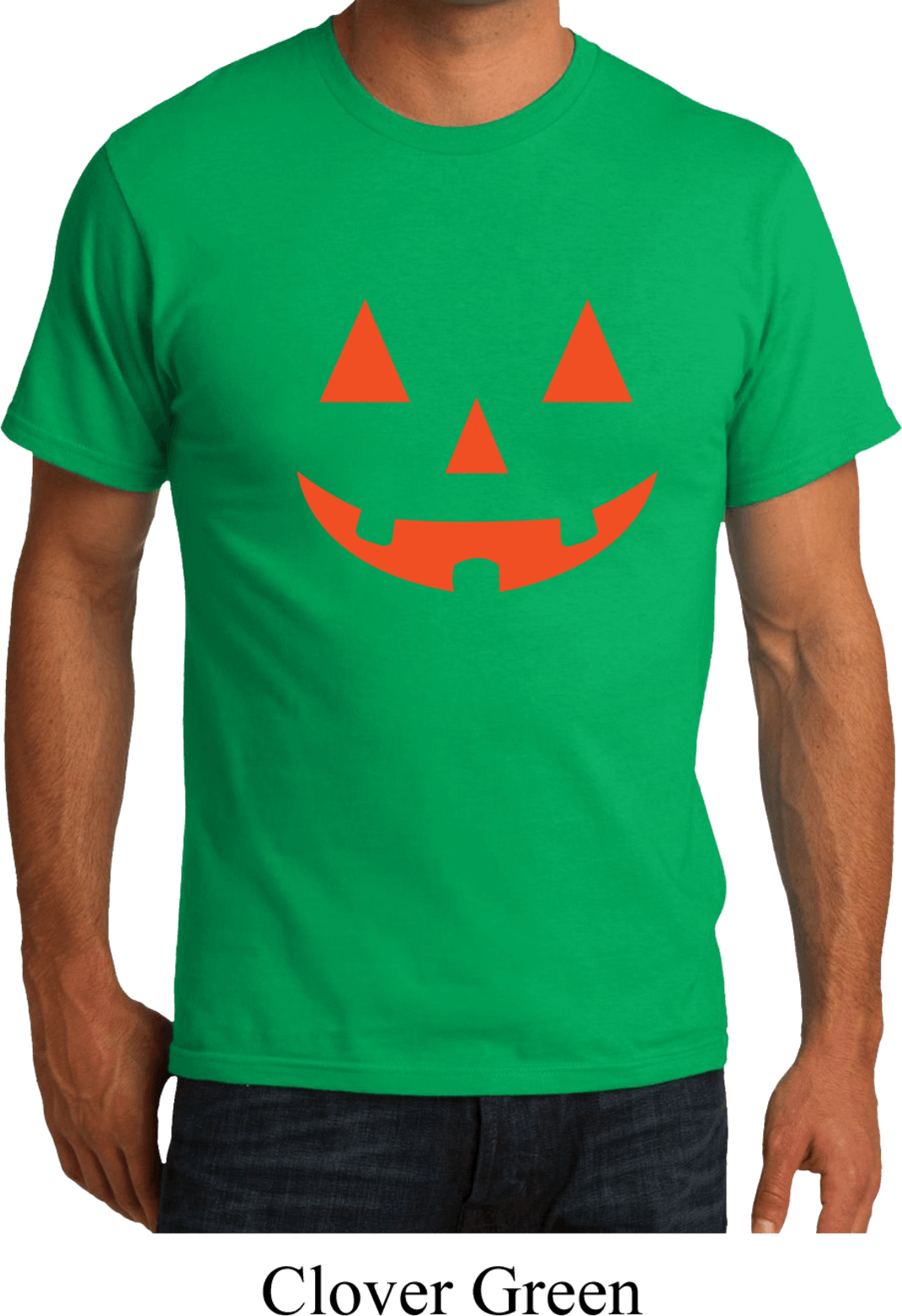 Mens Halloween Shirt Orange Jack O Lantern Organic Tee TShirt Orange