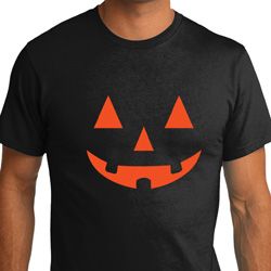 Mens Halloween Shirt Orange Jack O Lantern Organic Tee T-Shirt