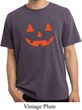 Mens Halloween Shirt Orange Jack O Lantern Pigment Dyed Tee T-Shirt