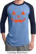 Mens Halloween Shirt Orange Jack O Lantern Raglan Tee T-Shirt