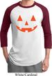 Mens Halloween Shirt Orange Jack O Lantern Raglan Tee T-Shirt