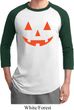 Mens Halloween Shirt Orange Jack O Lantern Raglan Tee T-Shirt