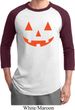 Mens Halloween Shirt Orange Jack O Lantern Raglan Tee T-Shirt