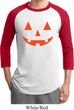 Mens Halloween Shirt Orange Jack O Lantern Raglan Tee T-Shirt