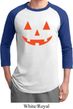 Mens Halloween Shirt Orange Jack O Lantern Raglan Tee T-Shirt