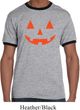 Mens Halloween Shirt Orange Jack O Lantern Ringer Tee T-Shirt