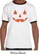 Mens Halloween Shirt Orange Jack O Lantern Ringer Tee T-Shirt
