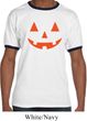 Mens Halloween Shirt Orange Jack O Lantern Ringer Tee T-Shirt