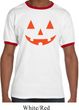 Mens Halloween Shirt Orange Jack O Lantern Ringer Tee T-Shirt