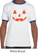 Mens Halloween Shirt Orange Jack O Lantern Ringer Tee T-Shirt
