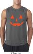 Mens Halloween Shirt Orange Jack O Lantern Sleeveless Tee T-Shirt