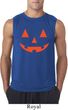 Mens Halloween Shirt Orange Jack O Lantern Sleeveless Tee T-Shirt