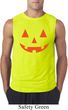 Mens Halloween Shirt Orange Jack O Lantern Sleeveless Tee T-Shirt