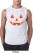 Mens Halloween Shirt Orange Jack O Lantern Sleeveless Tee T-Shirt
