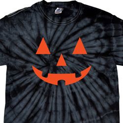 Mens Halloween Shirt Orange Jack O Lantern Spider Tie Dye Tee T-shirt