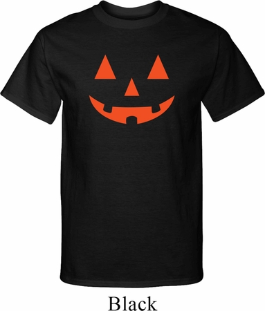 Mens Halloween Shirt Orange Jack O Lantern Tall Tee T-Shirt