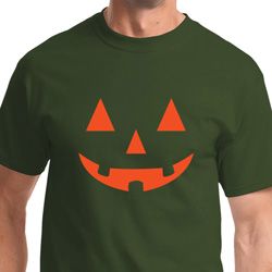 Mens Halloween Shirt Orange Jack O Lantern Tee T-Shirt