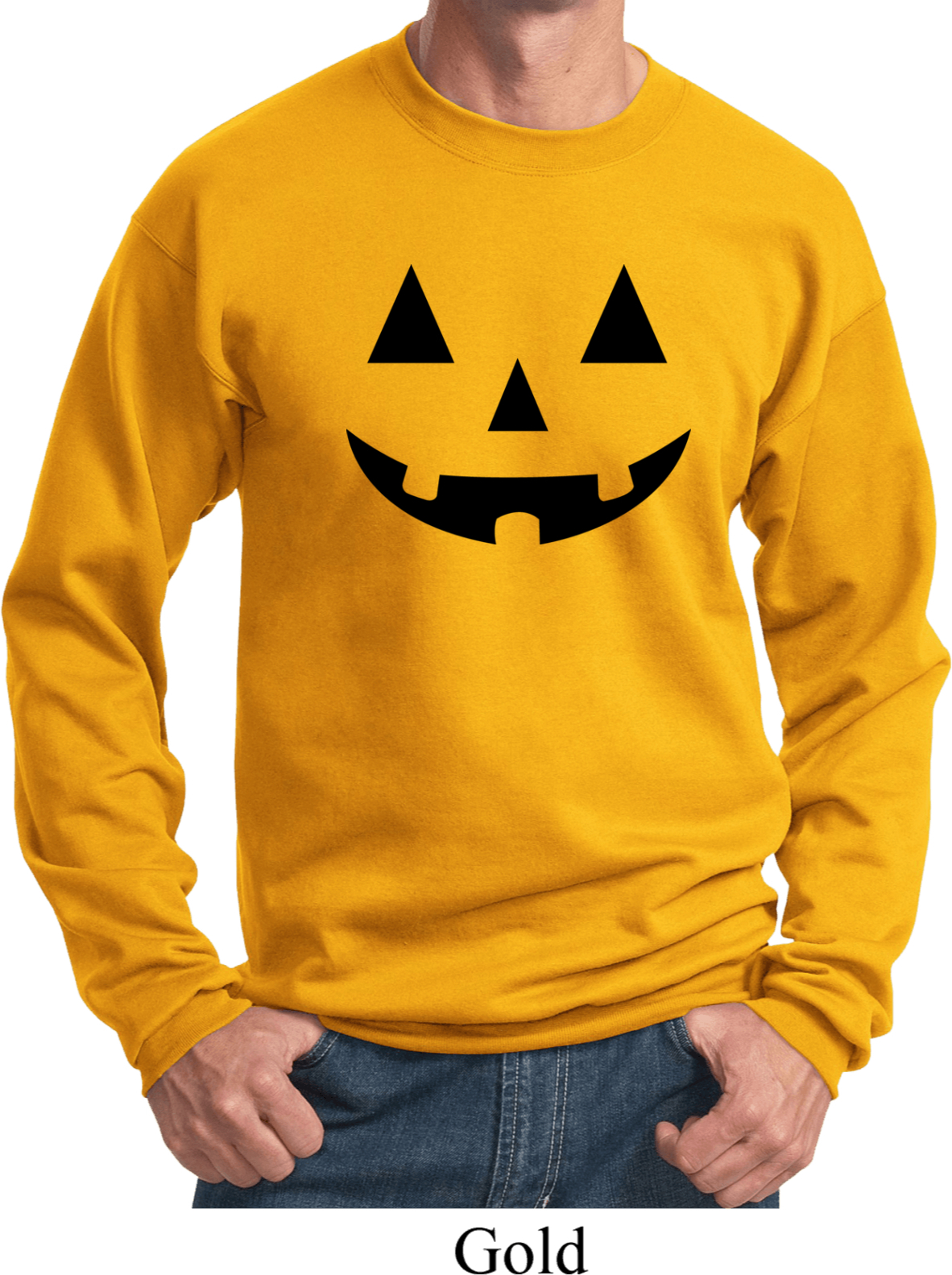 Mens Halloween Sweatshirt Black Jack O Lantern Sweat Shirt Black Jack