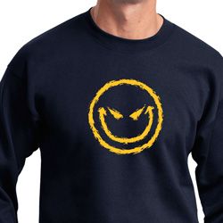 Mens Halloween Sweatshirt Evil Smiley Face Sweat Shirt