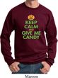 Mens Halloween Sweatshirt Keep Calm and Give Me Candy Sweat Shirt